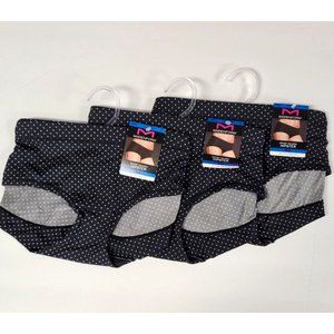 Lot of 3 Maidenform Dream Tailored Hipsters Size XL/8 Black W White Dots DM0003